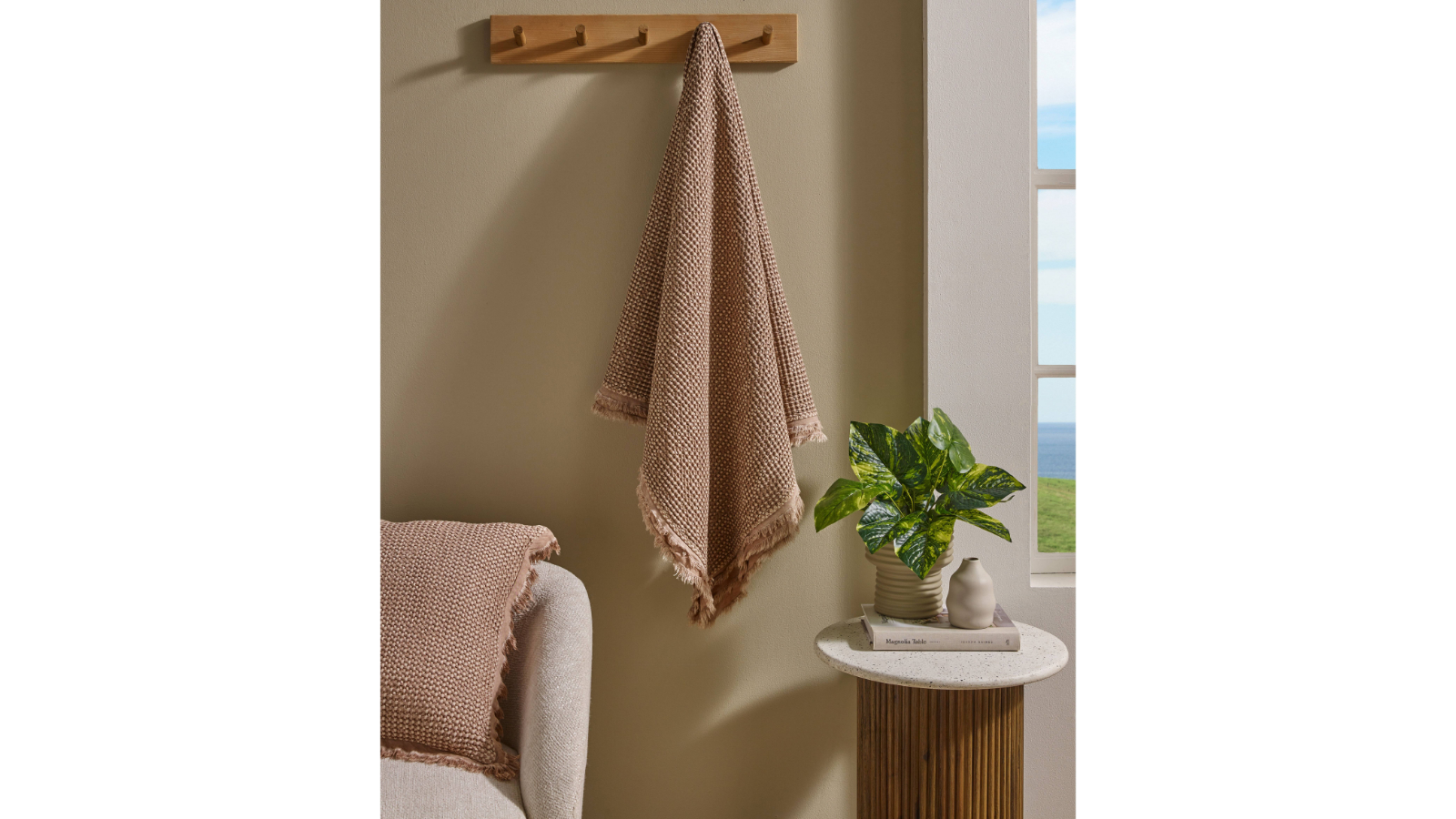 L'Avenue Lifestyle Kirra Waffle Throw - Latte