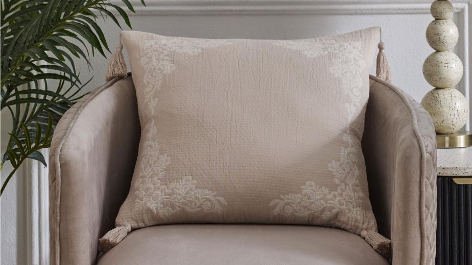 L'Avenue Luxury Florence Beige Square Cushion