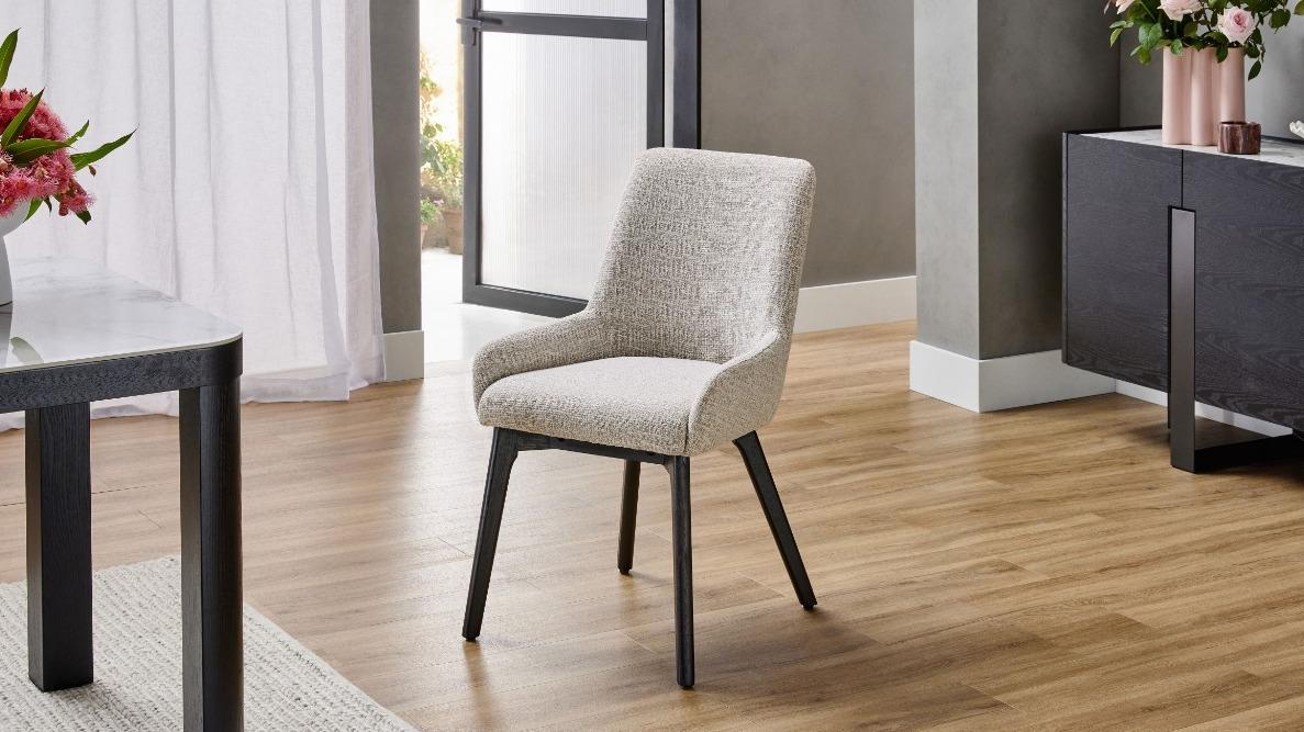 Bianca Black Dining Chair - Haze Fabric