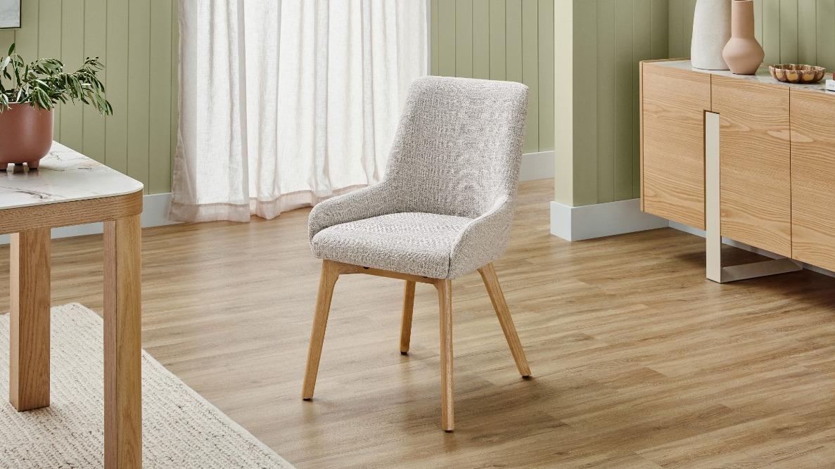 Bianca Natural Dining Chair - Haze Fabric