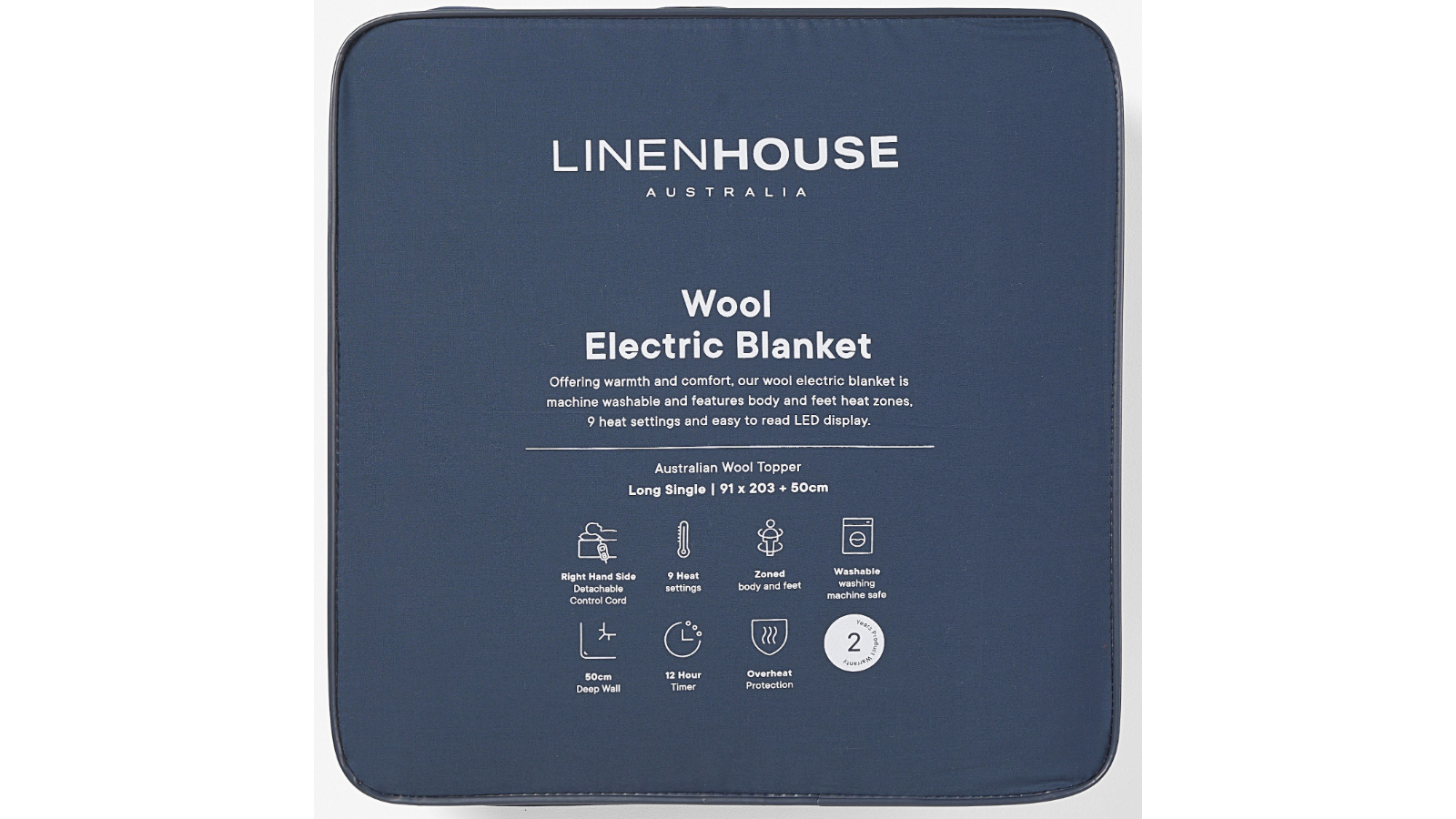 Linen House Wool Multi Zone Electric Blanket - King Single 