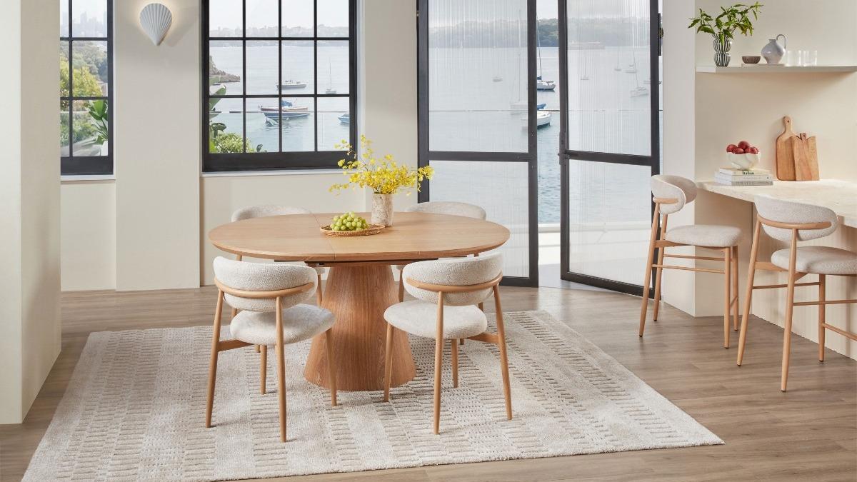 Ryder 5-Piece Round Extension Dining Table Set