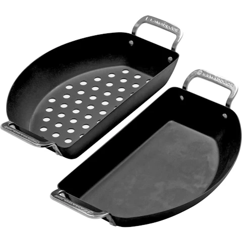 Kamado Joe Accessories Karbon Steel Half Pan Set