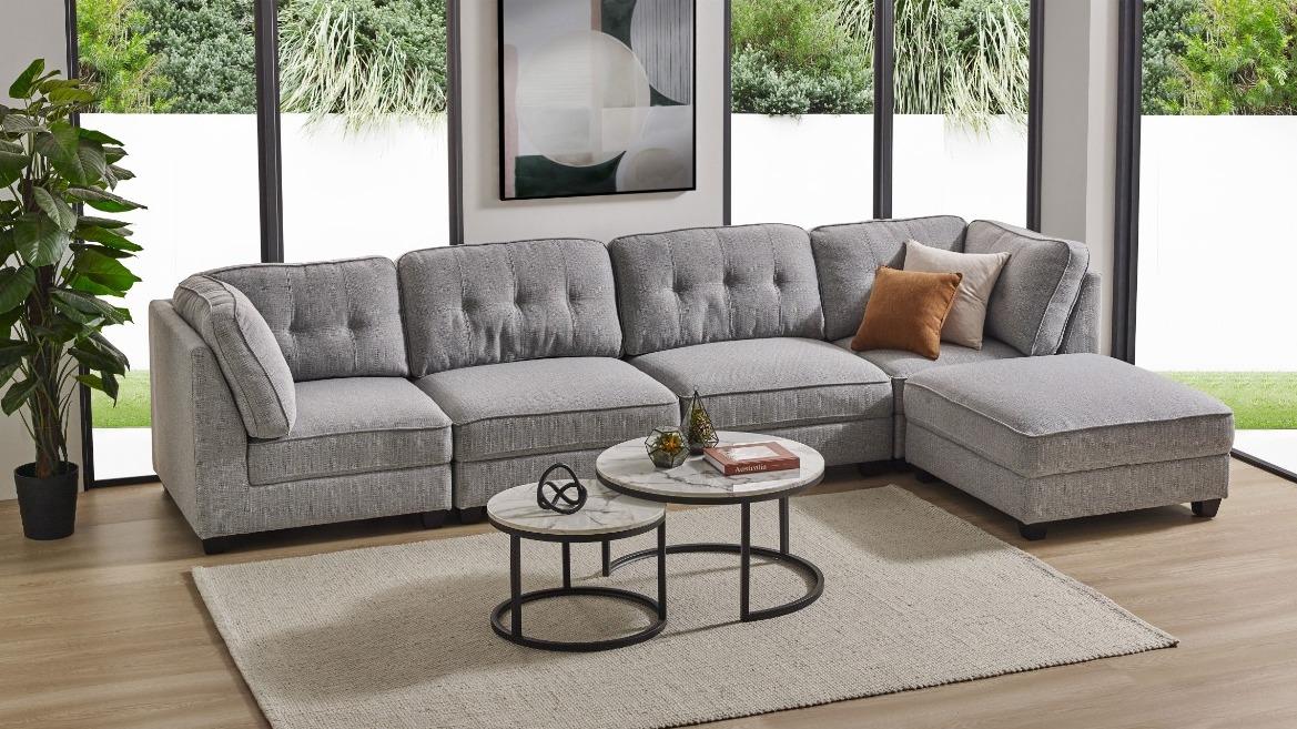 Corro Fabric Modular Lounge Suite - Ash