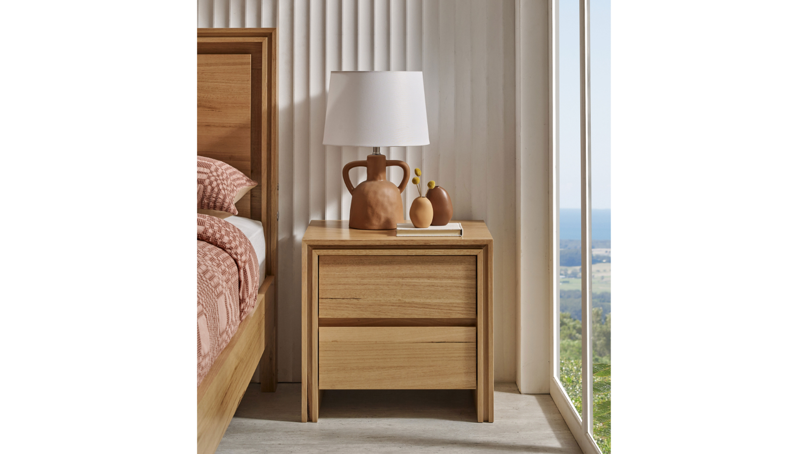 Nova 2-Drawer Bedside Table