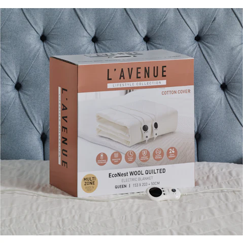 L'Avenue Lifestyle Econest Wool Quilted Electric Blanket