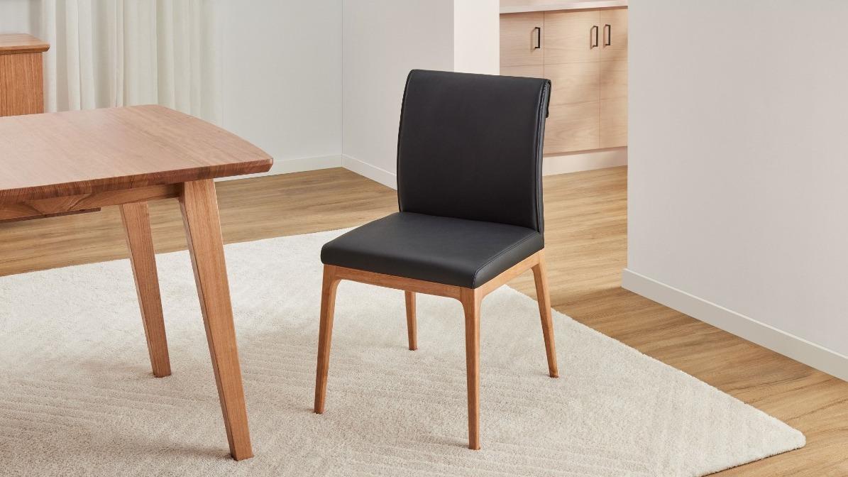 Legana Leather Dining Chair - Black