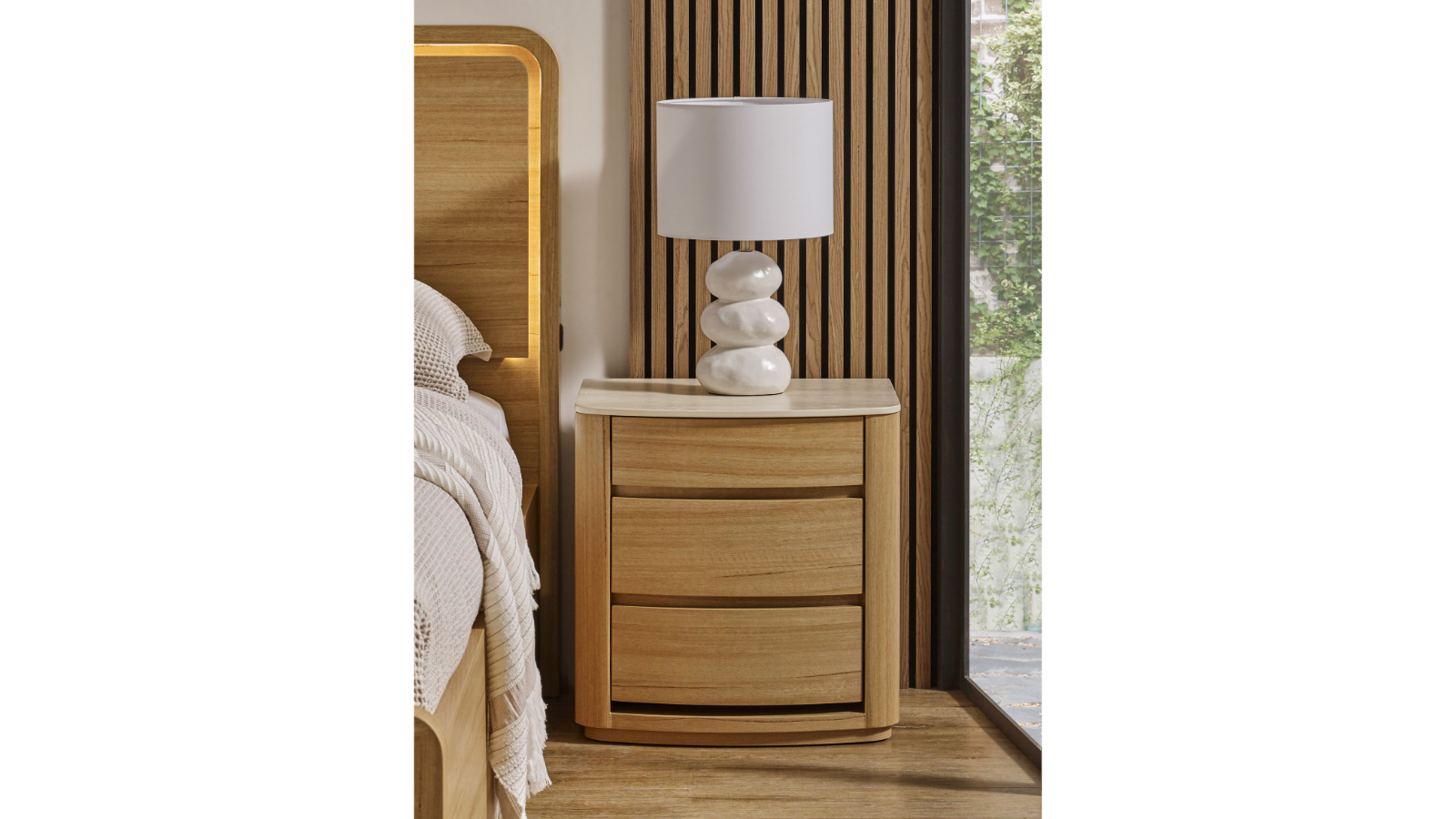 Sorrento 3-Drawer Bedside Table