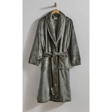 L'Avenue Essential Silk Touch Olive Bathrobe - Small/Medium