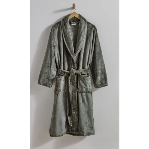 L'Avenue Essential Silk Touch Olive Bathrobe - Large/Exta Large