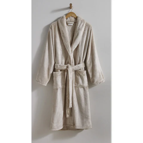 L'Avenue Essential Silk Touch Sand Bathrobe - Large/Exta Large