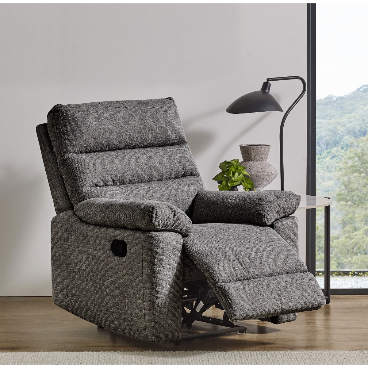 Jawa Fabric Recliner Armchair - Dark Grey