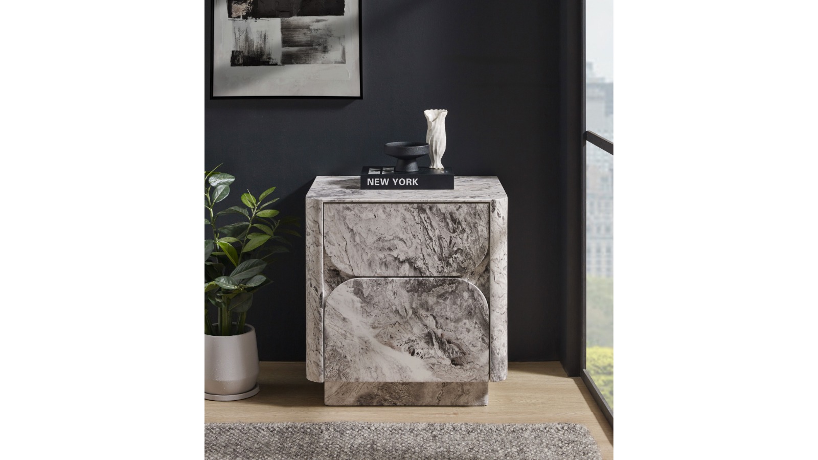 Ariel 2-Drawer Bedside Table