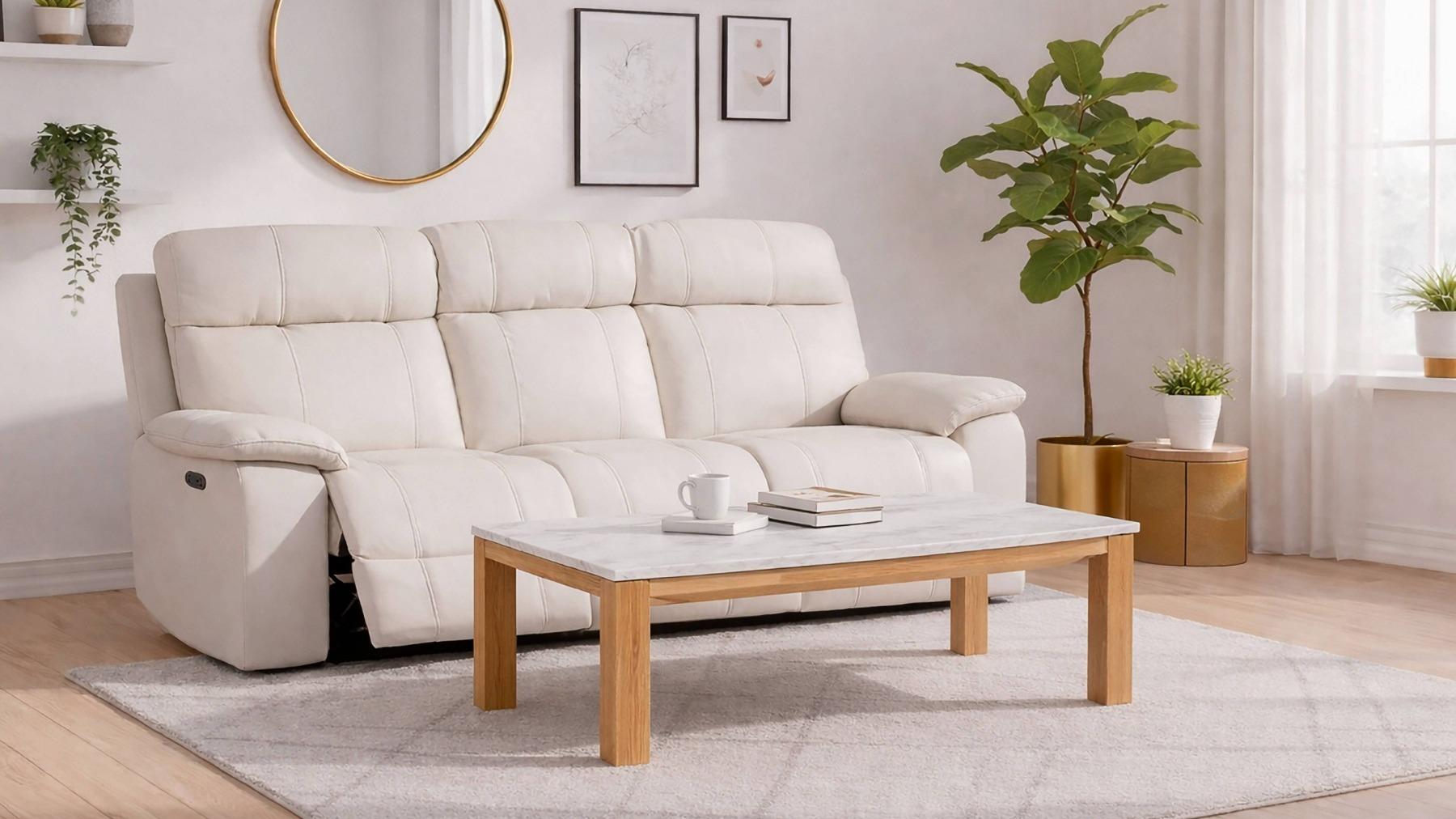 Mission 3-Seater Leather Recliner Sofa