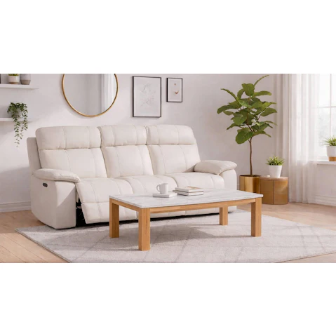 Mission 3-Seater Leather Recliner Sofa