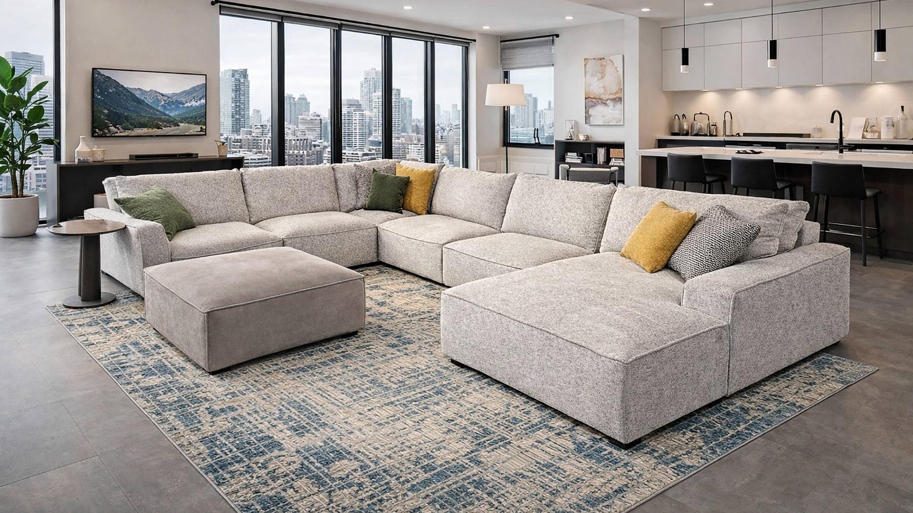 Medea 6-Piece Modular Lounge Suite with Right-Hand Facing Chaise