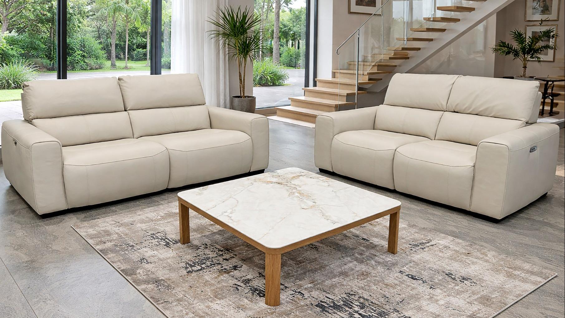Albus Leather Powered Recliner Sofa