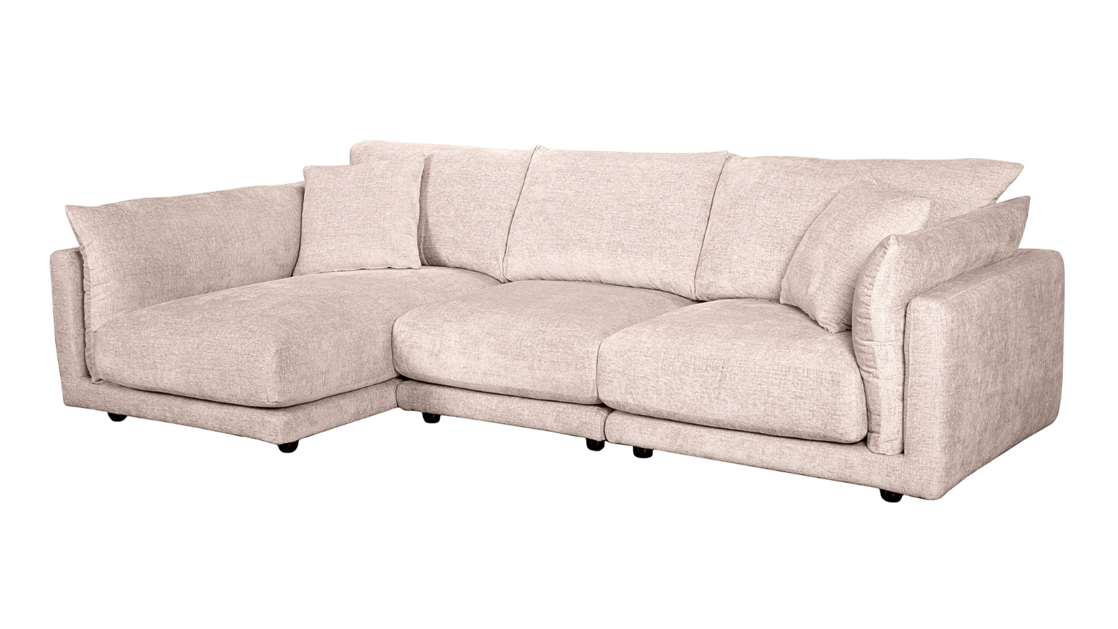 Audrey 3-Seater Fabric Sofa with Left-Hand Facing Chaise