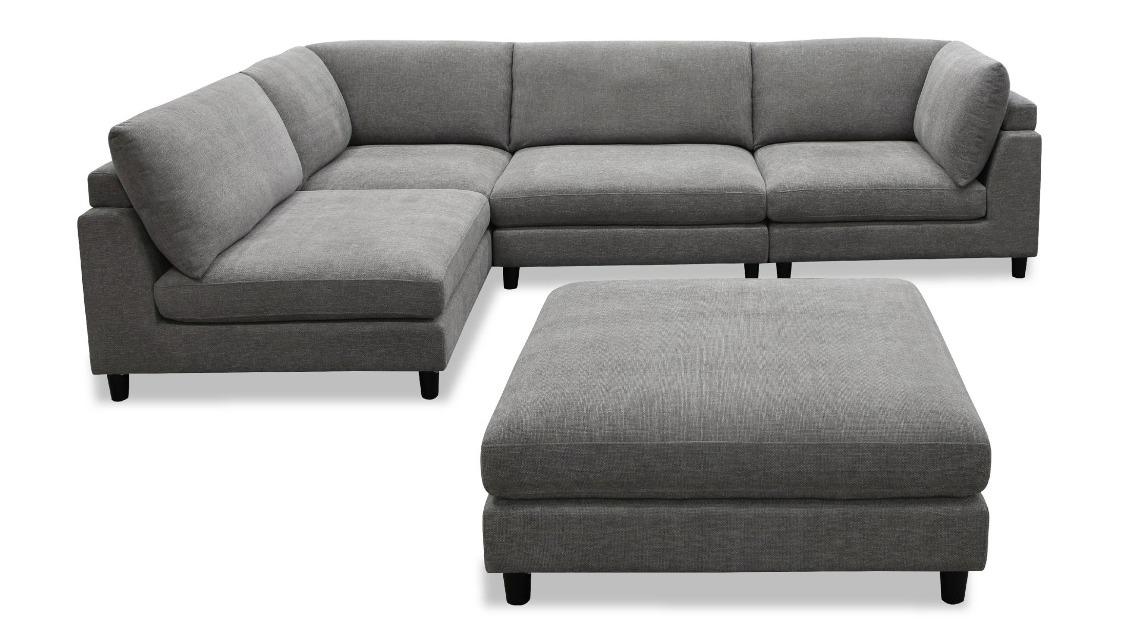 Portabella 5-Piece Fabric Modular Lounge Suite – Smoke