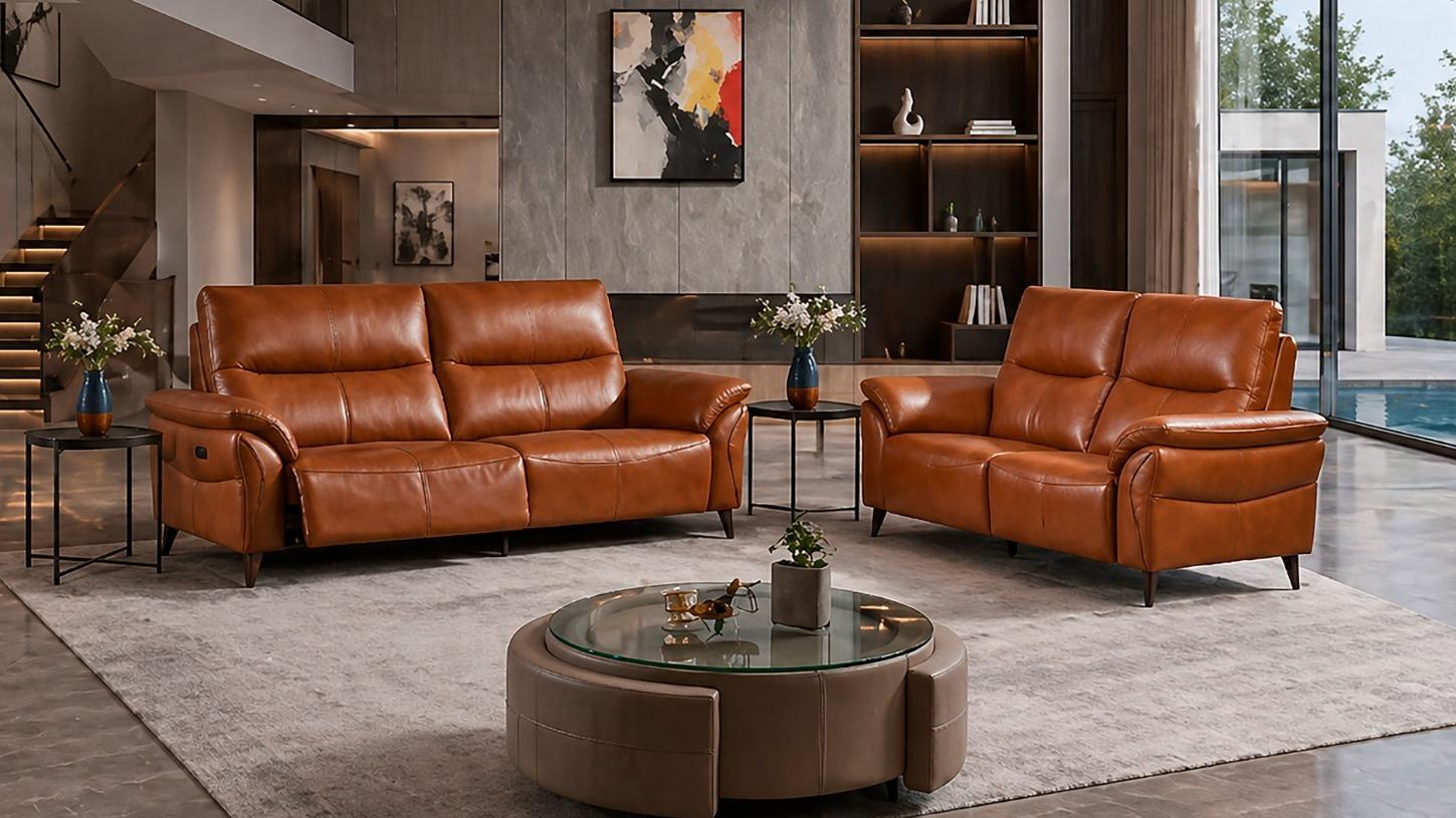 Belmont Leather Recliner Sofa