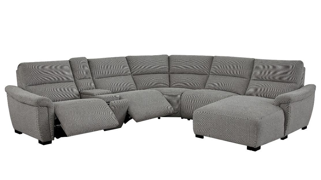 Casablanca 6-Piece Fabric Corner Recliner Sofa with Chaise