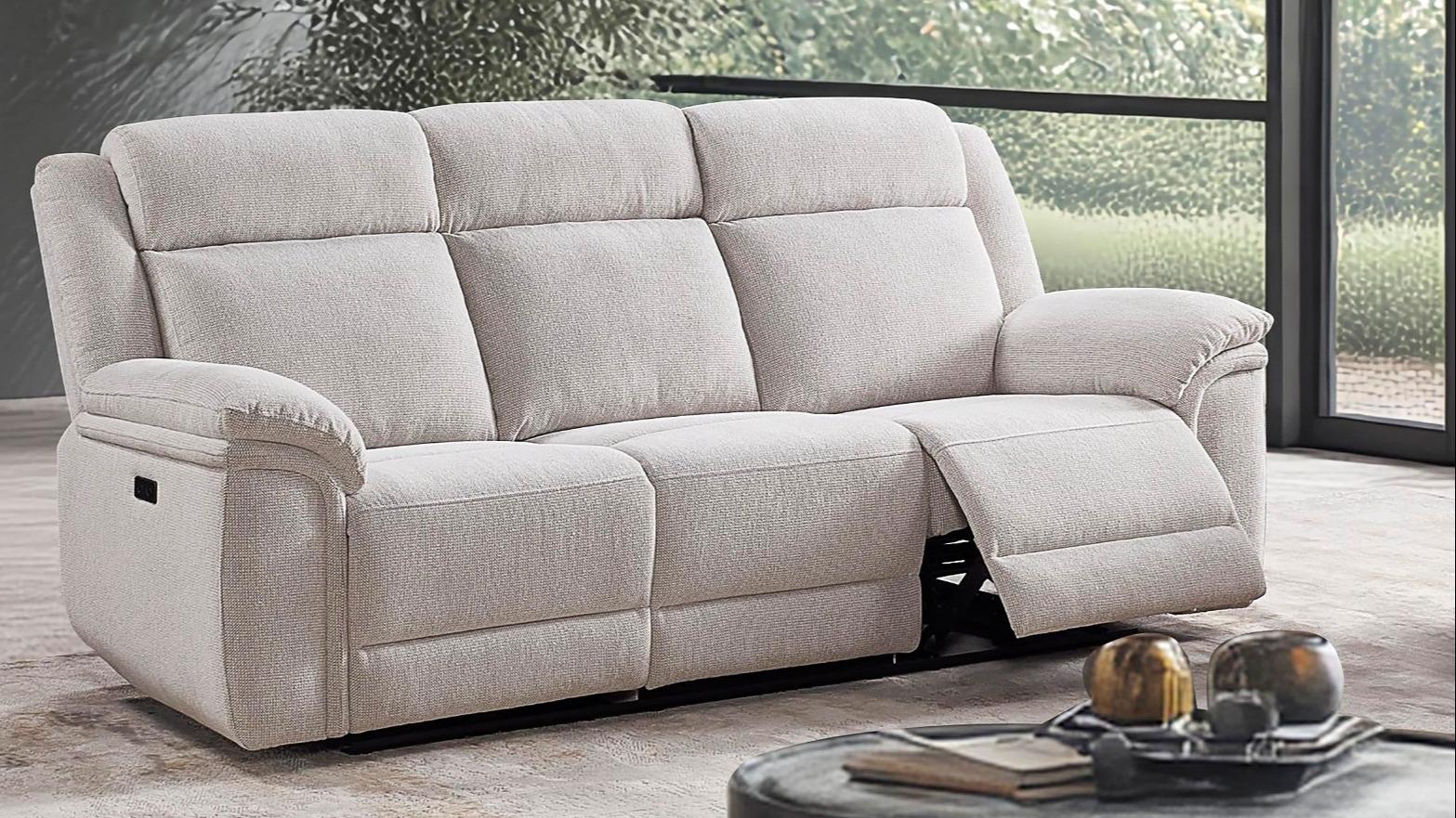 Stirling 3-Seater Powered Recliner Sofa - Grey