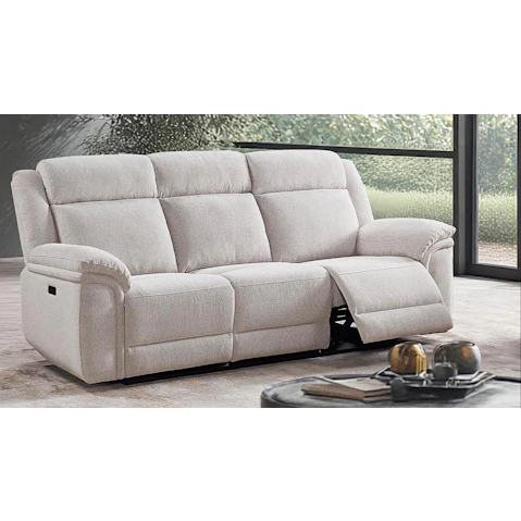 Stirling 3-Seater Powered Recliner Sofa - Grey