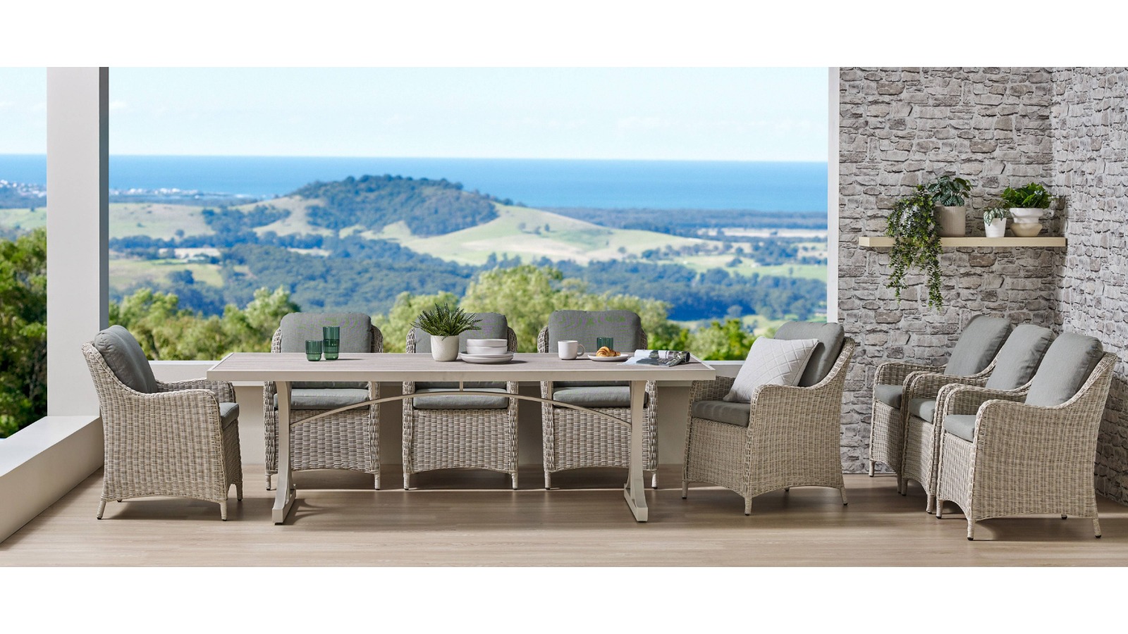 Reverdi 9-Piece Outdoor Rectangular Dining Setting
