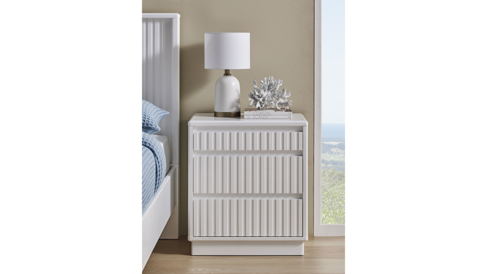 Whitehaven 3-Drawer Bedside Table