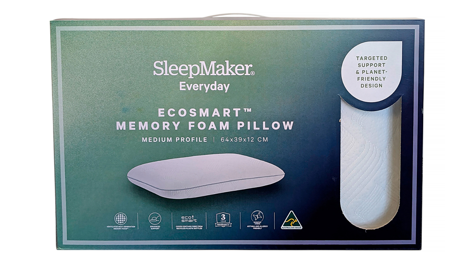 SleepMaker Everyday Ecosmart Memory Foam Pillow - Medium