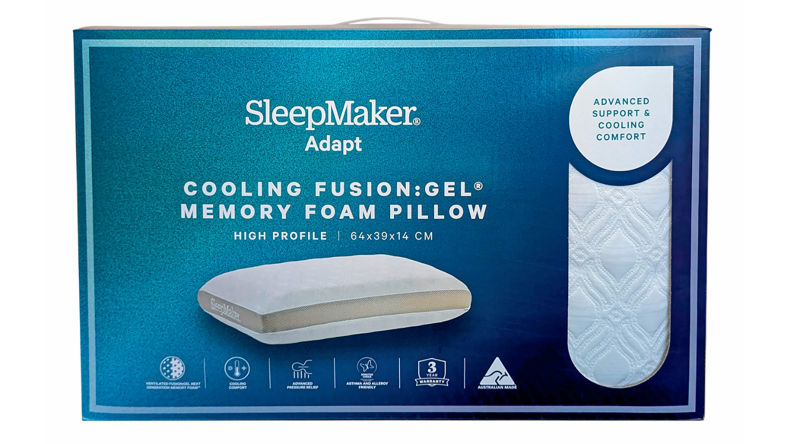 SleepMaker Cooling Fusion Gel Pillow - High
