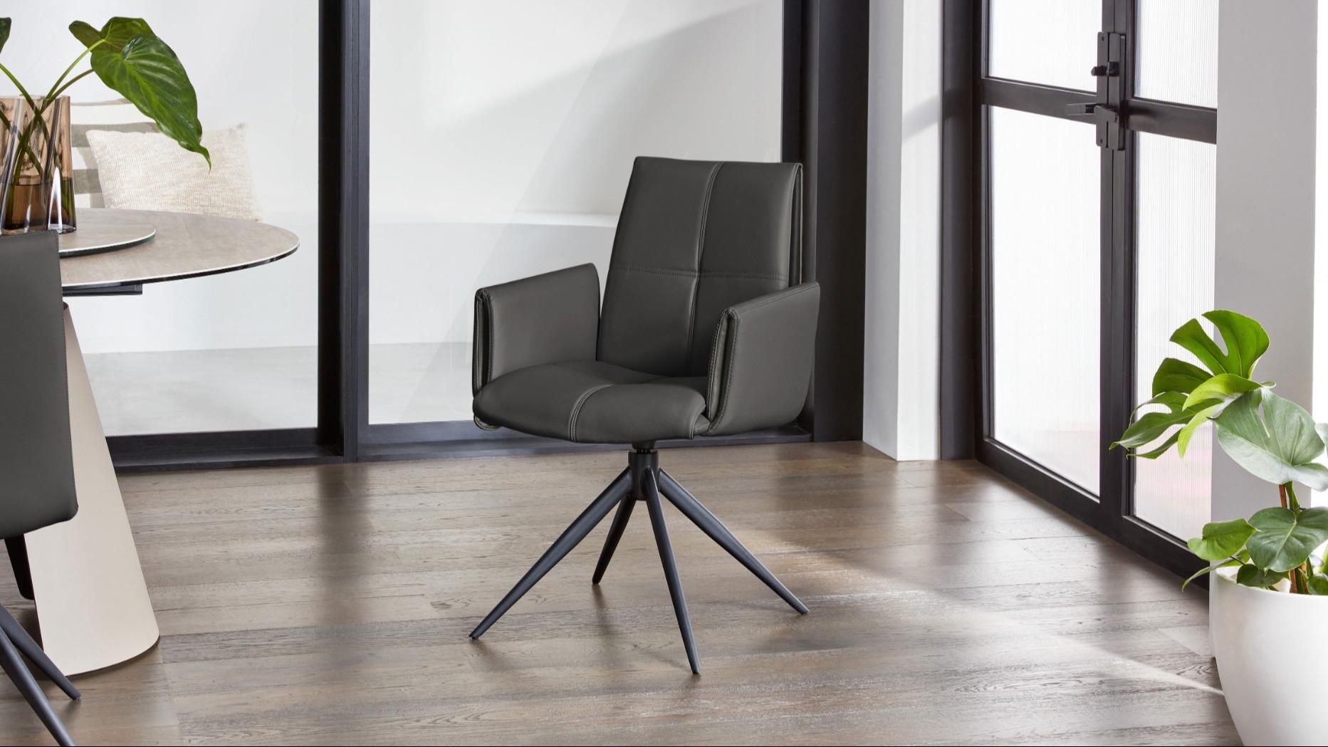 Elysian Swivel Carver Dining Chair - Grey