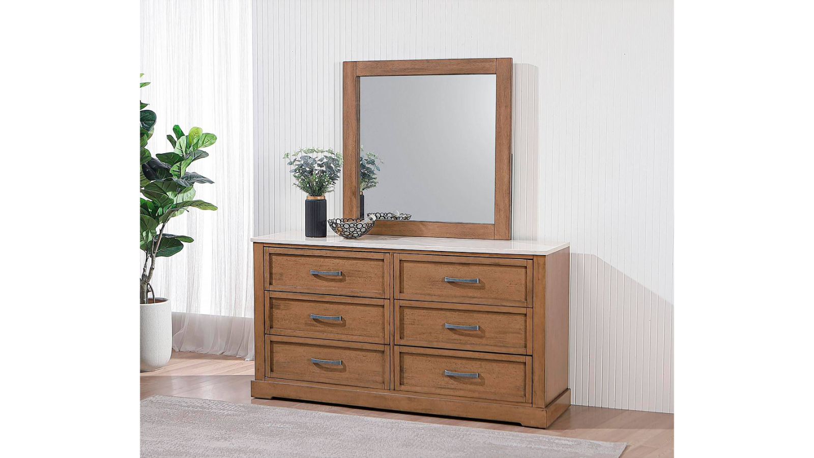 Riva 6-Drawer Dresser with Stone Top