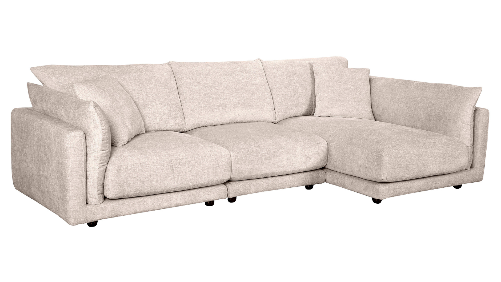 Audrey 3-Seater Fabric Sofa with Right-Hand Facing Chaise