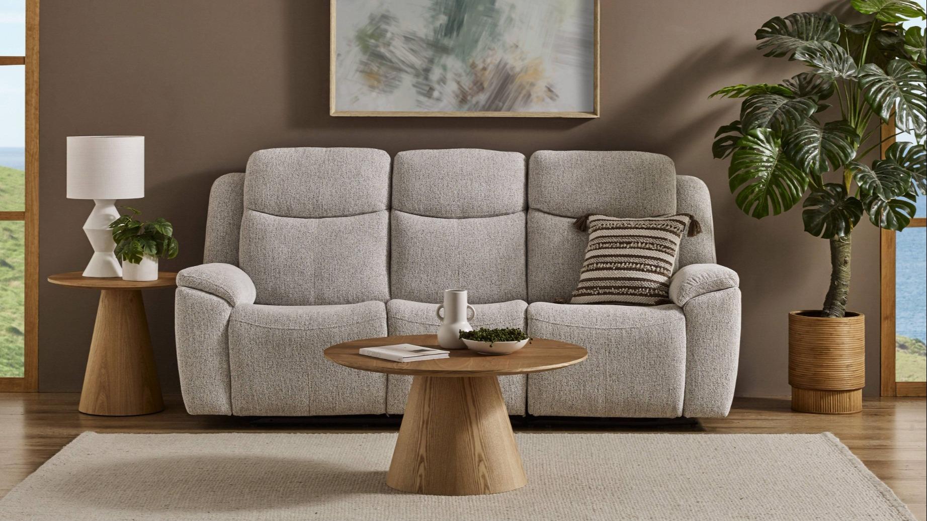 Oasis 3-Seater Fabric Powered Recliner Sofa