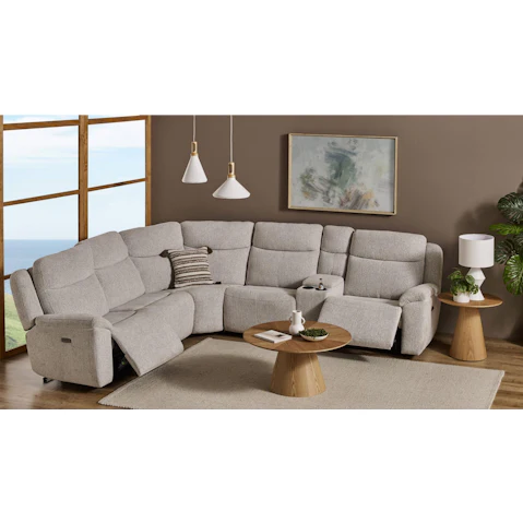 Oasis 5-Seater Fabric Powered Modular Recliner Sofa