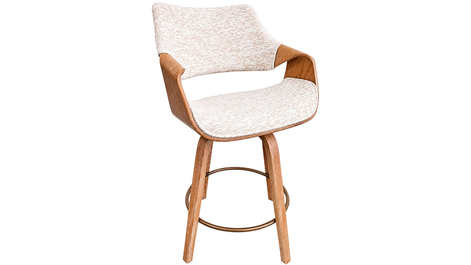 Andrea Swivel Bar Stool - Natural/Beige Fabric 
