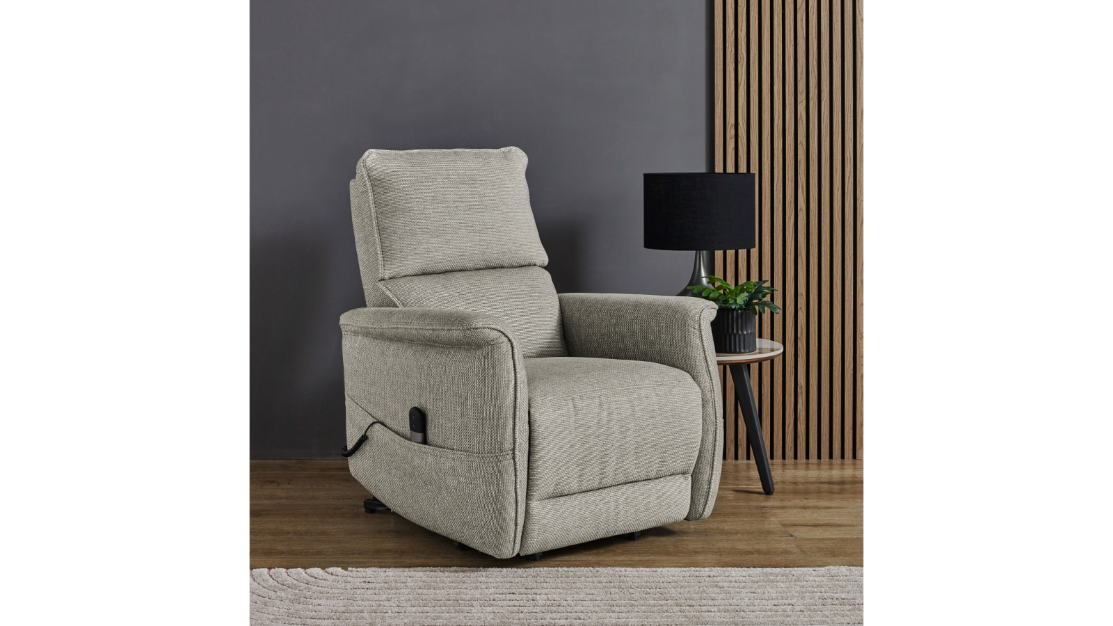 Riah Fabric Single Motor Lift Chair - Platinum