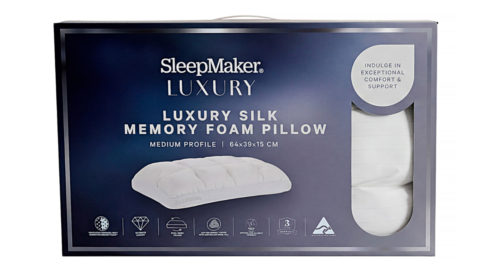 SleepMaker Luxury Silk Blend Medium Pillow