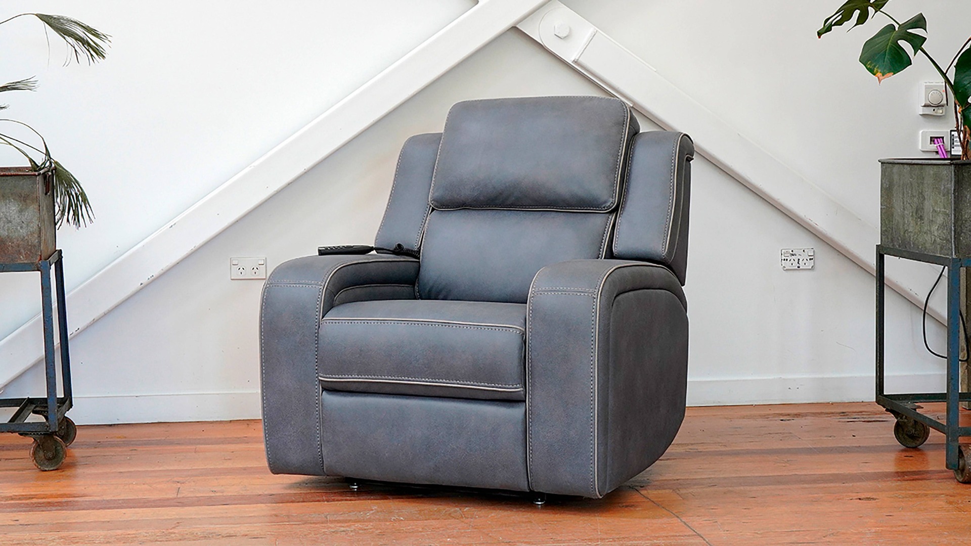 Burlington Fabric Dual Motor Lift Chair - Steel Blue