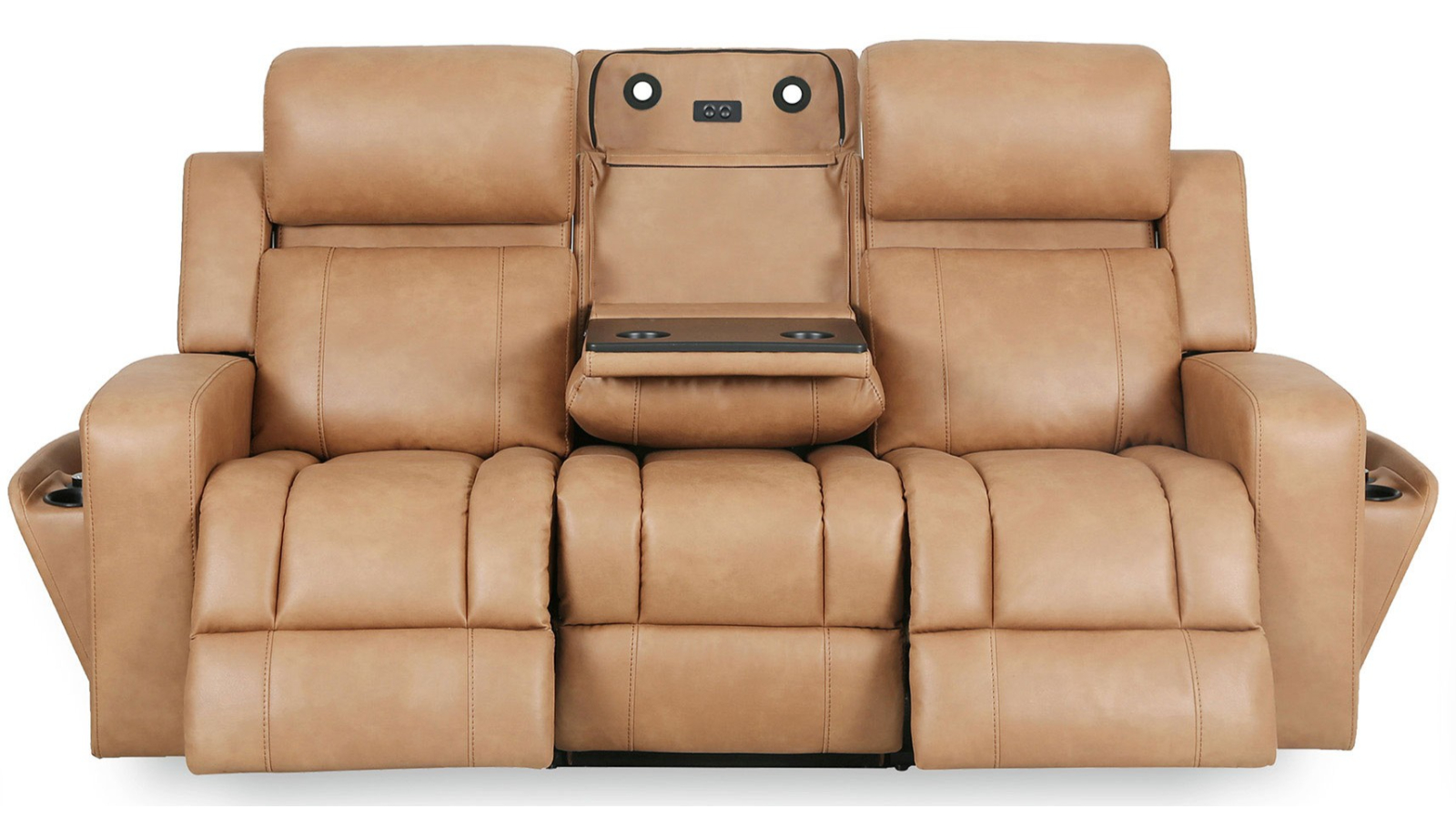 Buxton 3-Seater Fabric Powered Recliner Sofa - Biscuit