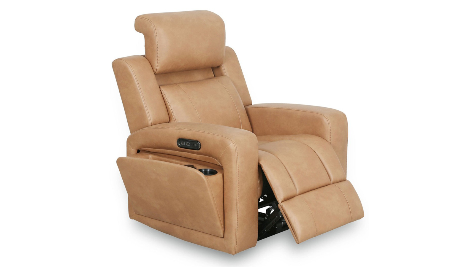 Buxton Fabric Powered Recliner Armchair - Biscuit