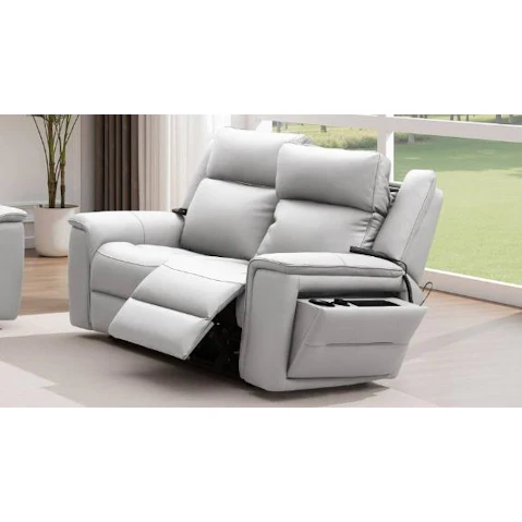Daley 2-Seater Leather Powered Recliner Sofa with Massage - Antelope