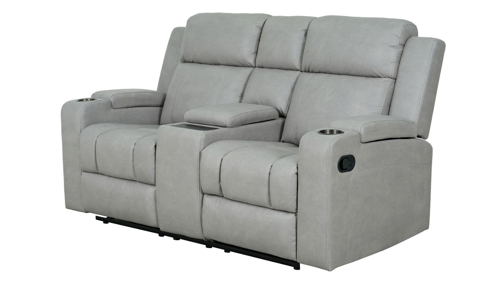 Lyric 2-Seater Fabric Recliner Sofa with Console - Shadow