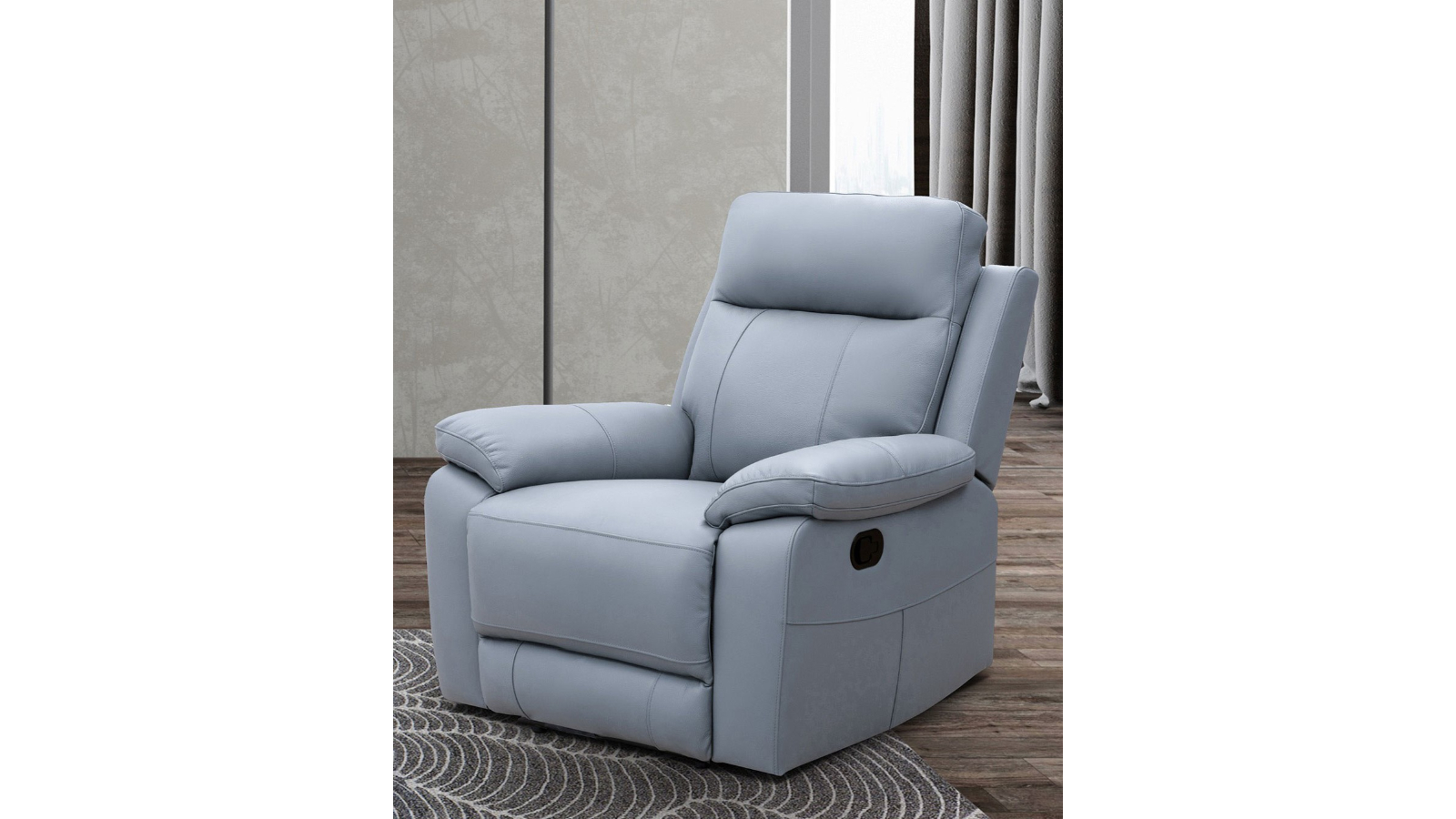 Nomad Leather Recliner Armchair - Sky Blue