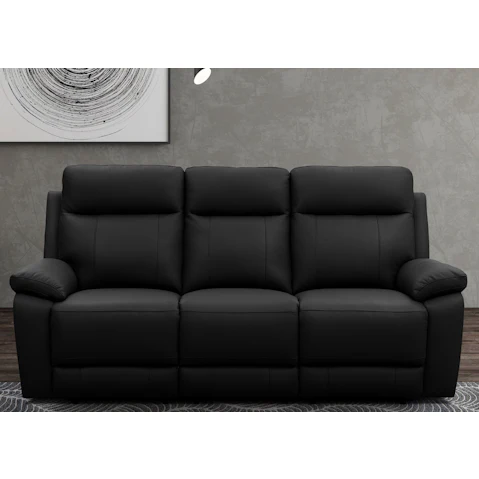 Nomad 3-Seater Leather Recliner Sofa - Ebony