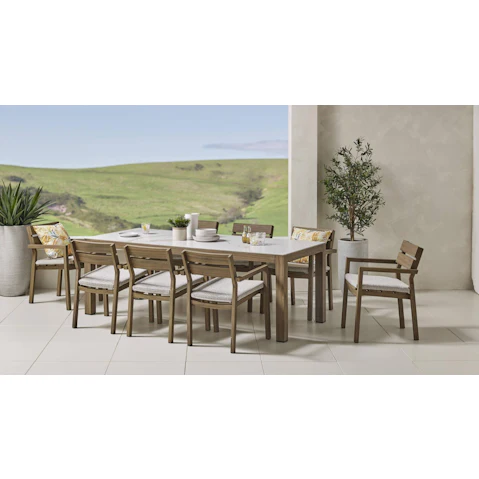 Kaman 9-Piece Outdoor Rectangular Dining Setting