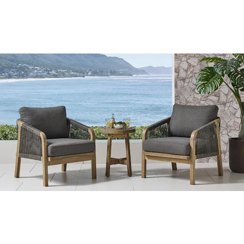 Ravona 3-Piece Light Brown Outdoor Chat Setting