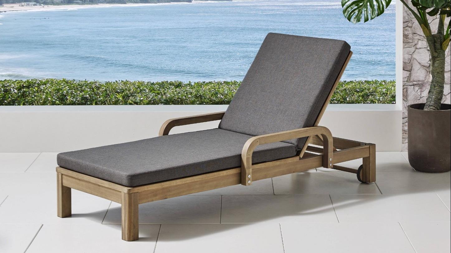Ravona Light Brown Outdoor Sunlounge