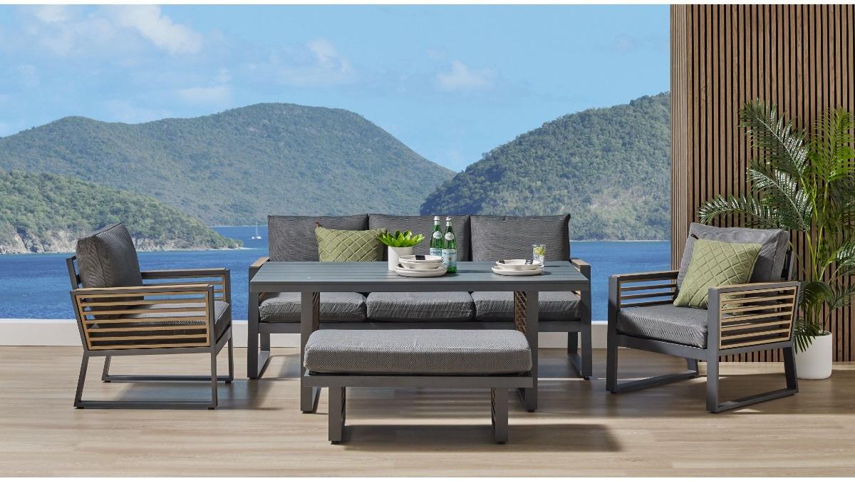 Cali Beach 5-Piece Outdoor Lounge/Dining Setting